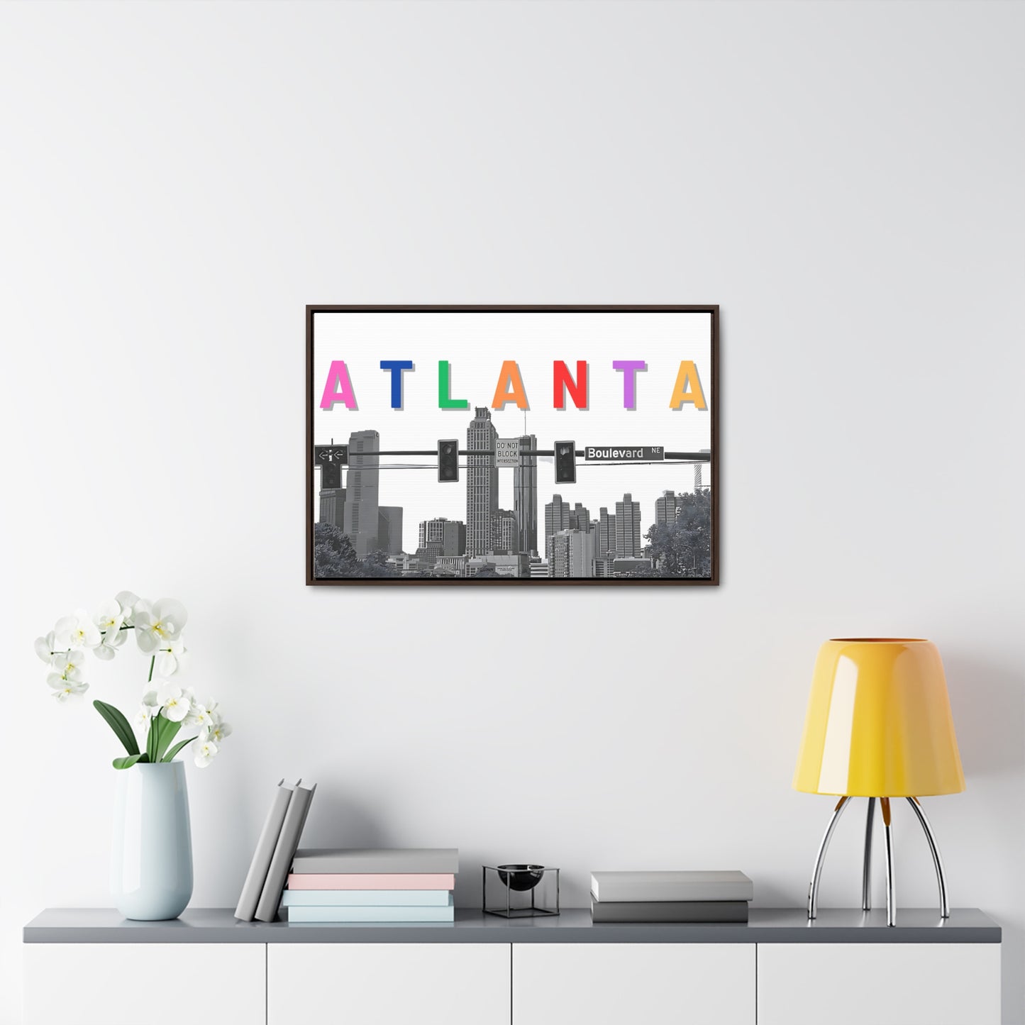 Love is Love in Atlanta 30" by 20" black or Walnut framed Gallery Canvas Wrap by Buckhead Living