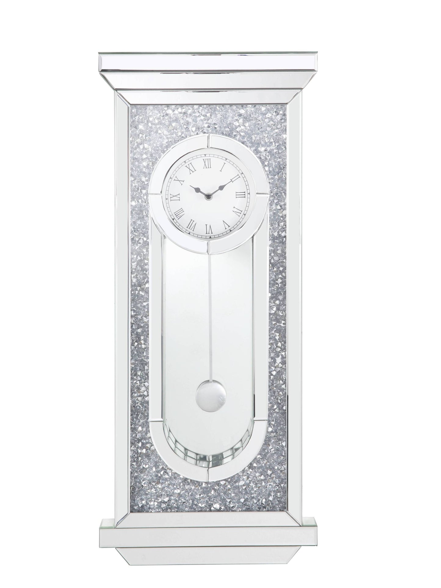 ACME Noralie WALL CLOCK Mirrored & Faux Diamonds AC00422