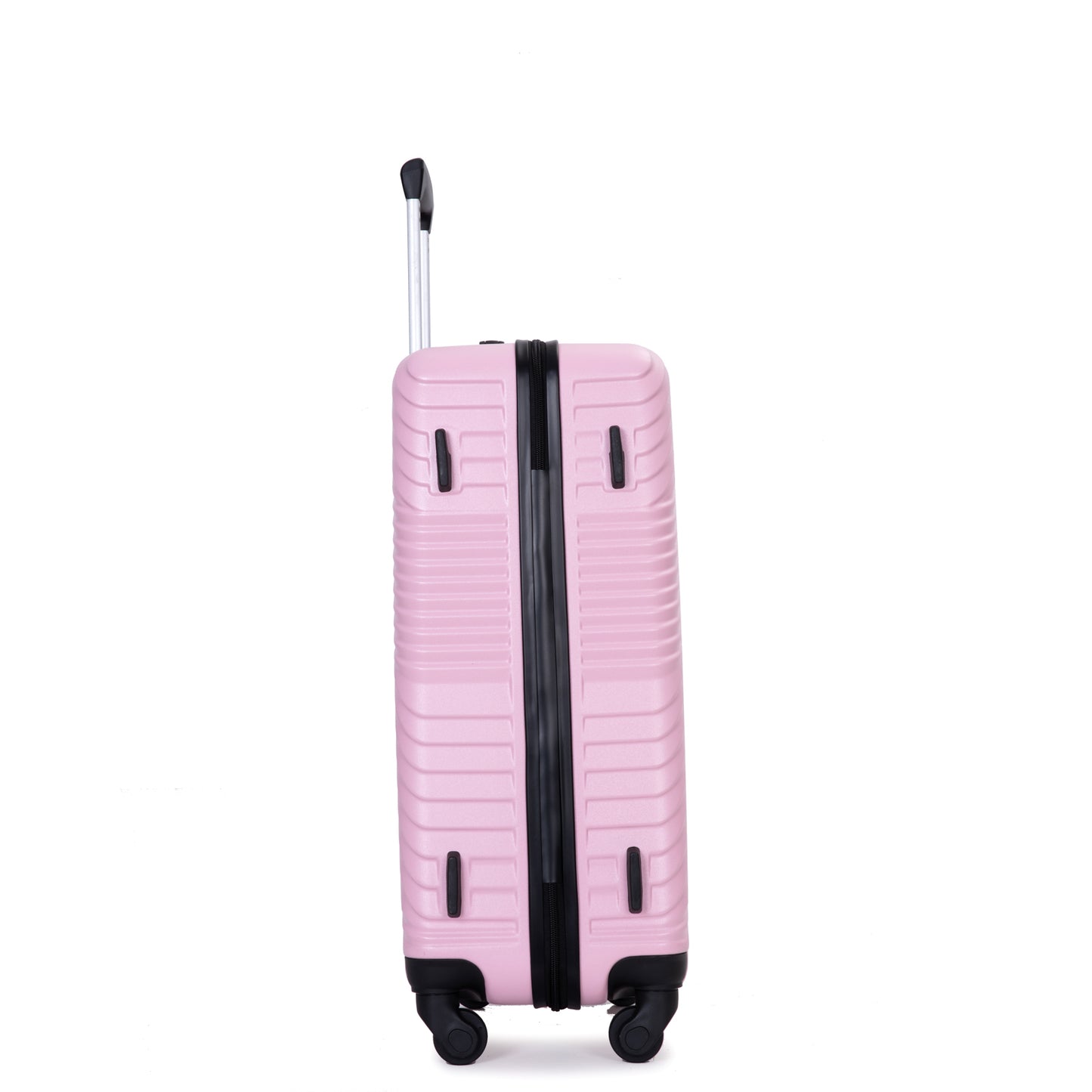 3 Piece Luggage Sets PC+ABS Lightweight Suitcase with Two Hooks, Spinner Wheels, (20/24/28) Pink