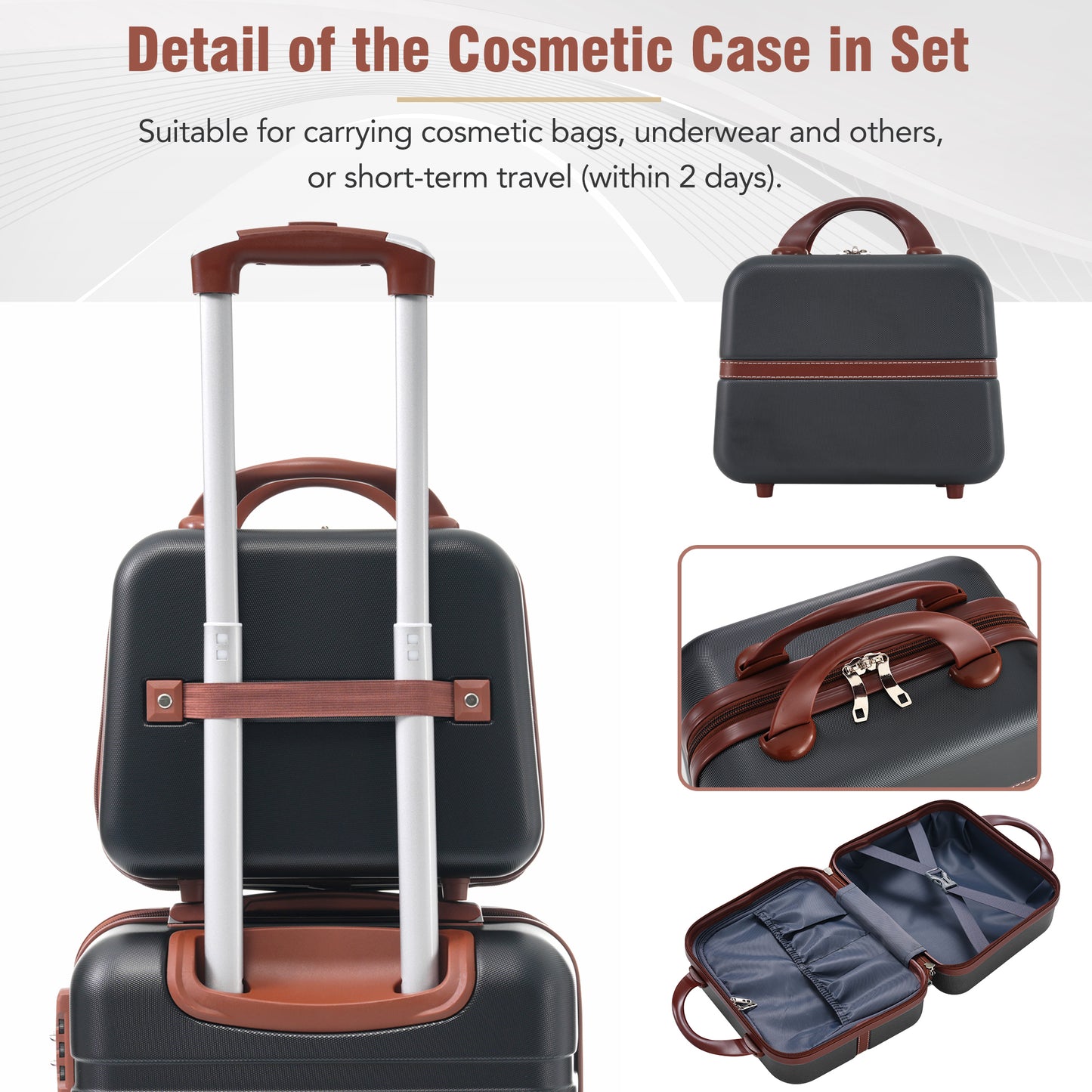 Hardshell Luggage Sets 4 Pieces 20"+24"+28" Luggages and Cosmetic Case Spinner Suitcase with TSA Lock  Lightweight