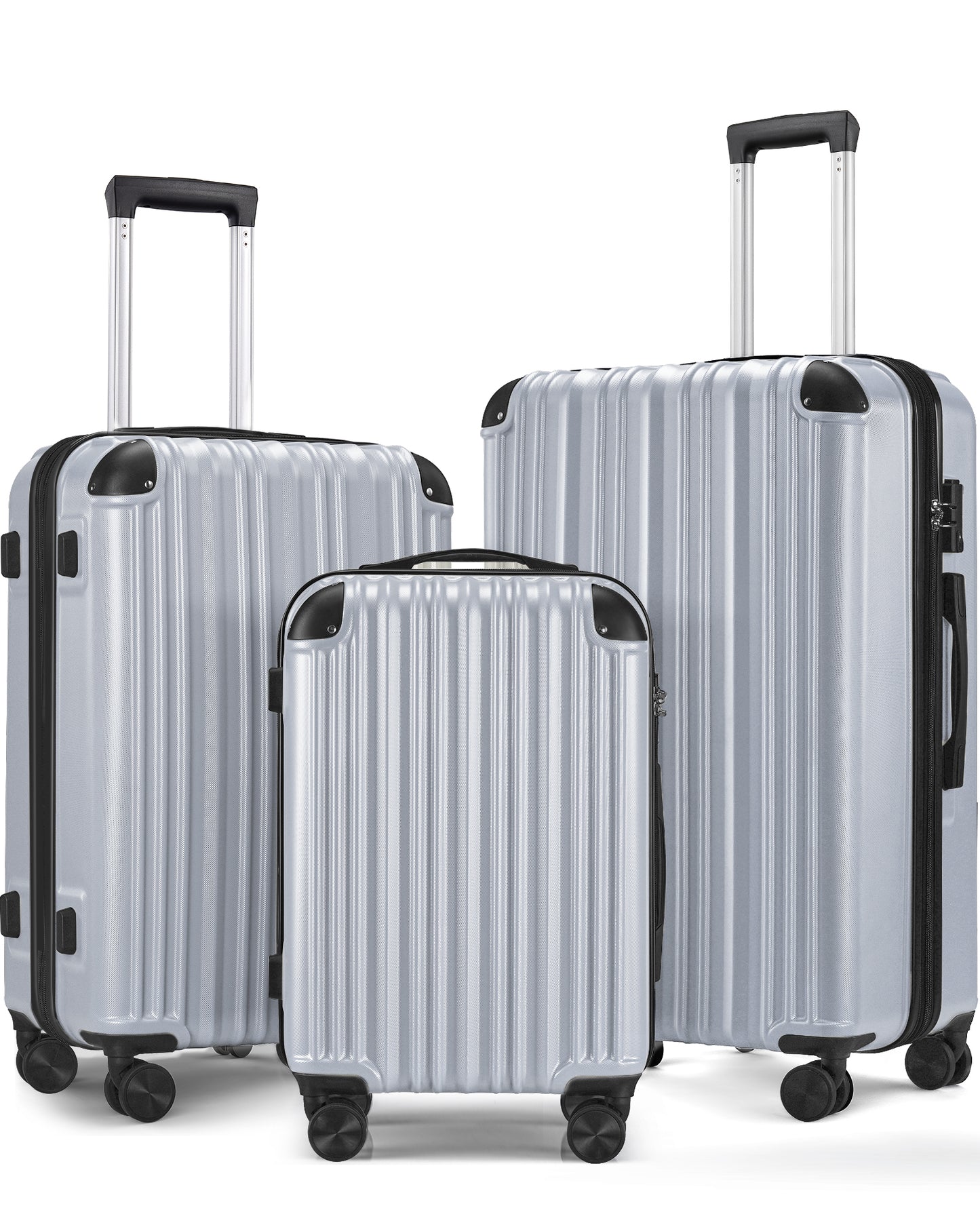 3-piece Luggage Set with TSA Lock& Double Spinner Wheels, Expandable For Large Storage