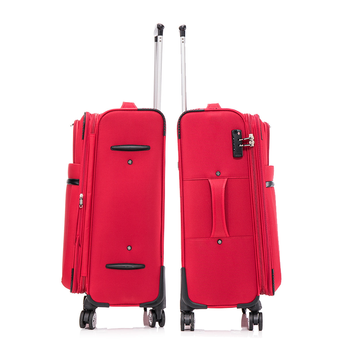 3-piece fabric soft luggage set with swivel wheels and password lock, 20/26/30 inches