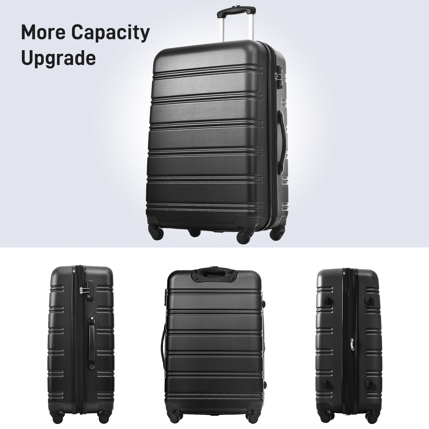 3 Piece Luggage Set Hardside Spinner Suitcase with TSA Lock 20" 24" 28" Available