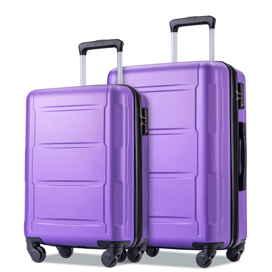 Expanable Spinner Wheel 2 Piece Luggage Set ABS Lightweight Suitcase with TSA Lock 20inch+24inch