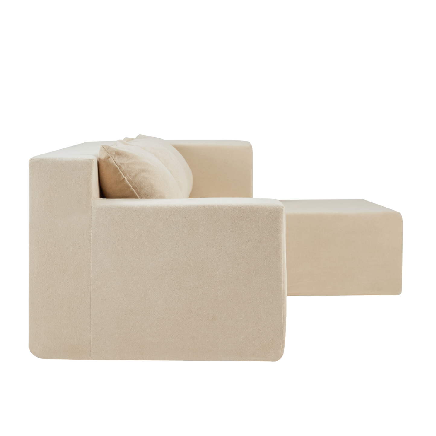 Modern Verse Sectional Sofa, L-Shaped Couch Minimalist 2 Pieces Cloud Couch foam Sofa with No Assembly Required