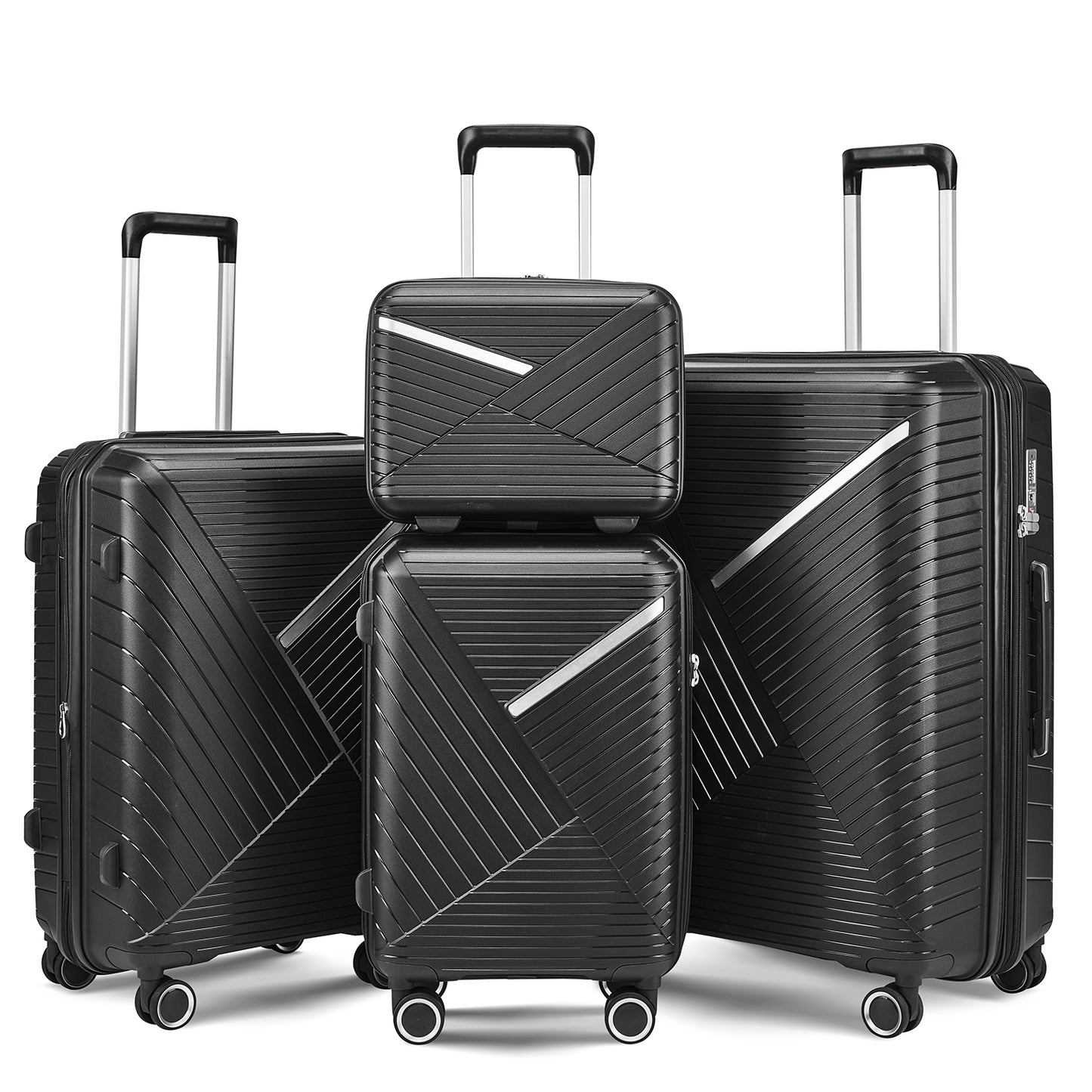 Luggage Sets 4 Piece(14/20/24/28), Expandable Lightweight Suitcase with 4 Double 360 Degrees Mute Spinner Wheels PP Materials Durable TSA Lock Travel Luggage