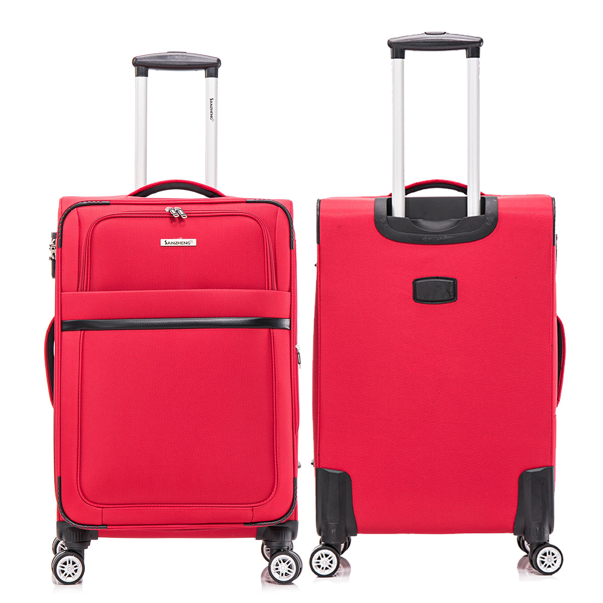 3-piece fabric soft luggage set with swivel wheels and password lock, 20/26/30 inches